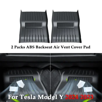 Комплект из 2 Упаковок Для Tesla Model Y 2023-2020 ABS Вентиляционное Отверстие Заднего сиденья Полностью Закрывающая Накладка Интегрированная Конструкция Защита Вентиляционной решетки Воздушного потока