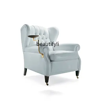 Кресло-кушетка, сигарный стул, Итальянская минималистичная Кожаная Светлая Роскошная гостиная, Одноместное кресло для отдыха, стулья для гостиной