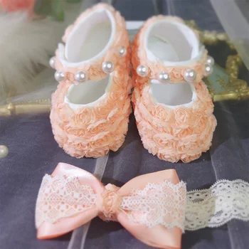 Кружевная обувь для крещения для девочек цвета слоновой кости, фотография, детские блестящие жемчужные туфли для крещения, Мягкая удобная детская обувь