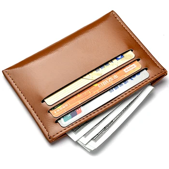 Маленький тонкий короткий кошелек для мужчин, винтажный RFID-кошелек для женщин, мужской зажим для денег из искусственной кожи, удостоверение личности, Банковская кредитная карта, футляр для держателей долларов