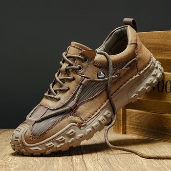Мужская легкая удобная рабочая обувь, нескользящие повседневные кроссовки для пеших прогулок на открытом воздухе