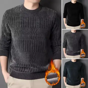 Мужской зимний топ, уютный мужской вязаный свитер, толстый теплый стильный пуловер на осень-зиму с вариантами размера плюс, мужской однотонный