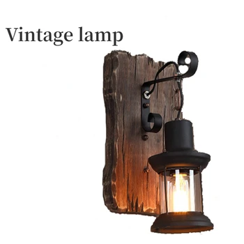 Настенный светильник в стиле американского ретро-лофт, Креативный Железный Арт-светильник для бревенчатого светильника, Домашний Декор для гостиной, Настенное освещение