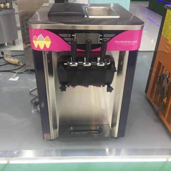 Настольная машина для приготовления мягкого мороженого мощностью 2000 Вт для коммерческого использования с тремя вкусами