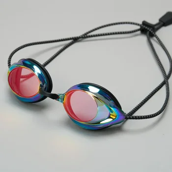 Новые плавательные очки с веревочной головкой с ярким гальваническим покрытием, водонепроницаемые и противотуманные очки для взрослых, очки для плавания на открытом воздухе