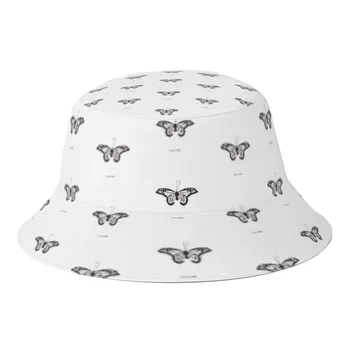 Осенняя черная панама с бабочкой для мужчин и женщин, модные шляпы рыбака с мультяшными животными, шляпа путешественника-Буниста