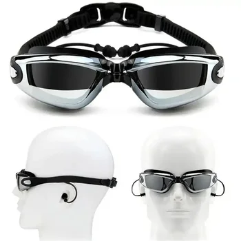 Очки для плавания Взрослые Очки для плавания с затычкой для ушей для мужчин И женщин, Противотуманные Водонепроницаемые очки для плавания, Очки для бассейна с защитой от ультрафиолета