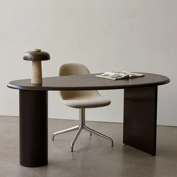 Письменный стол в скандинавском минималистичном стиле из массива дерева, дизайнерский письменный стол B & B, черный итальянский письменный стол