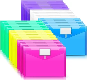 Пластиковые Конверты Полиэтиленовые Конверты Прозрачный Пакет Для Документов Пластиковые Папки Для Файлов Конверты Для Файлов Формата Letter A4 с Карманом Для Этикеток