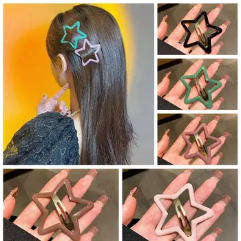 Пятиугольная Звезда Star BB Заколка Для Волос Cute Hollow Y2k Геометрические Боковые Заколки Для Девочек