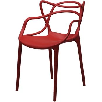 Скандинавские обеденные стулья, современная минималистичная пластиковая встроенная утолщенная спинка обеденного стула, белый для взрослых