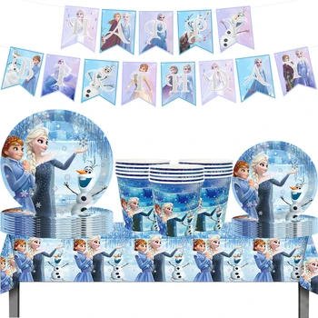Тематическая вечеринка Disney Frozen с воздушным шаром Elsa Princess Набор Одноразовой Посуды Anna Balloon Elsa Принадлежности для вечеринки по случаю Дня рождения Подарок для девочки