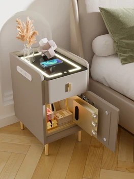 Ультраузкий интеллектуальный прикроватный столик, сейф, встроенная маленькая прикроватная тумбочка с беспроводной зарядкой и многофункциональная спальня