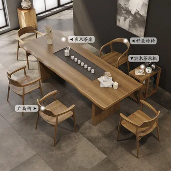 Чайный столик из массива дерева, Чайный поднос, встроенный Пузырьковый чайный столик, Комбинированный стул, Чайный столик для домашнего кунг-фу, Большая доска