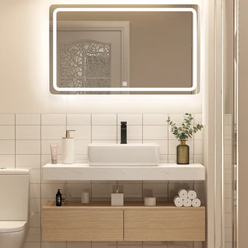 Шкаф для макияжа Зеркало для ванной комнаты Органайзер для хранения в Отеле Шкаф для ванной Зеркальные комоды Meuble Мебель для туалетной комнаты YN50BC